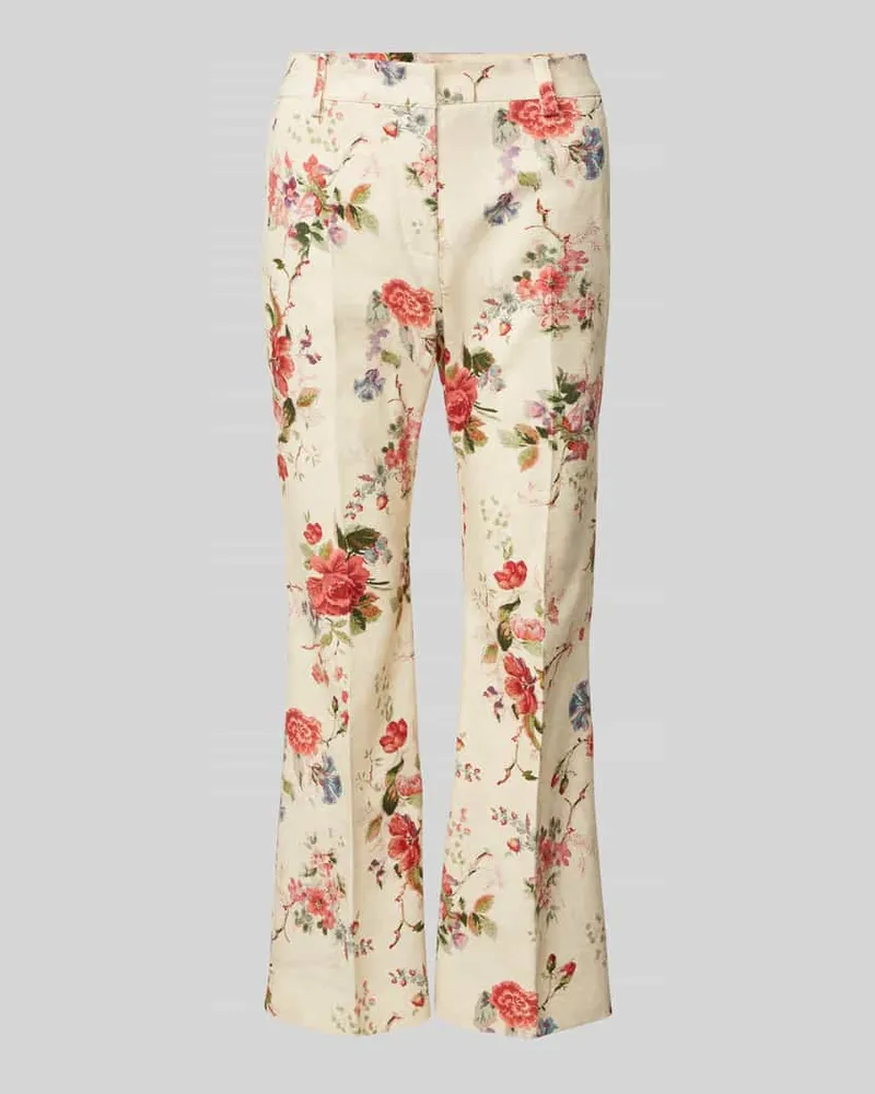 Max Mara Flared Stoffhose mit Bügelfalten Modell 'CADMIO Beige