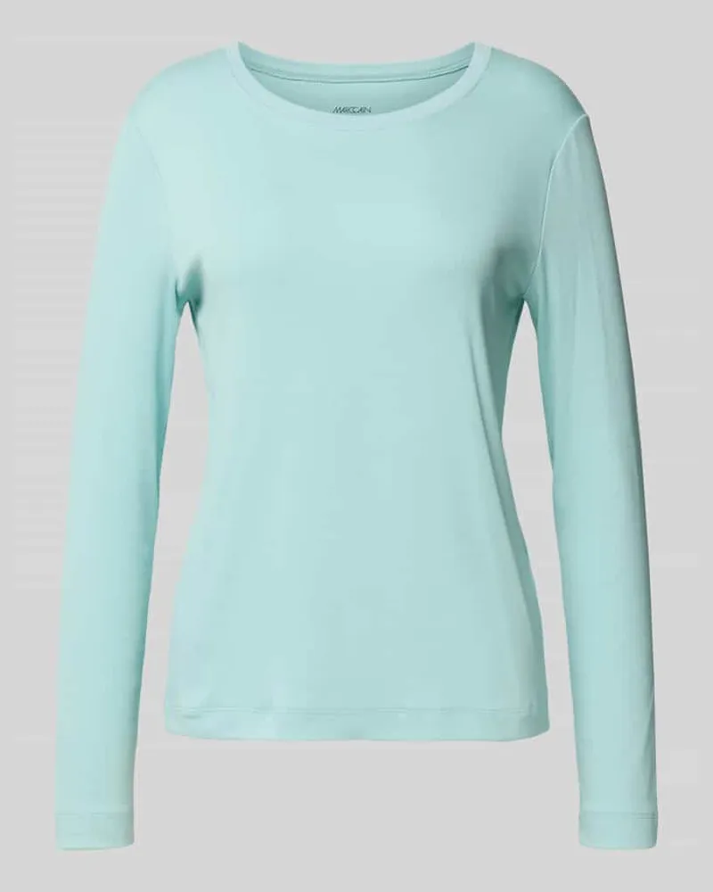 Marc Cain Longsleeve mit geripptem Rundhalsausschnitt Mint