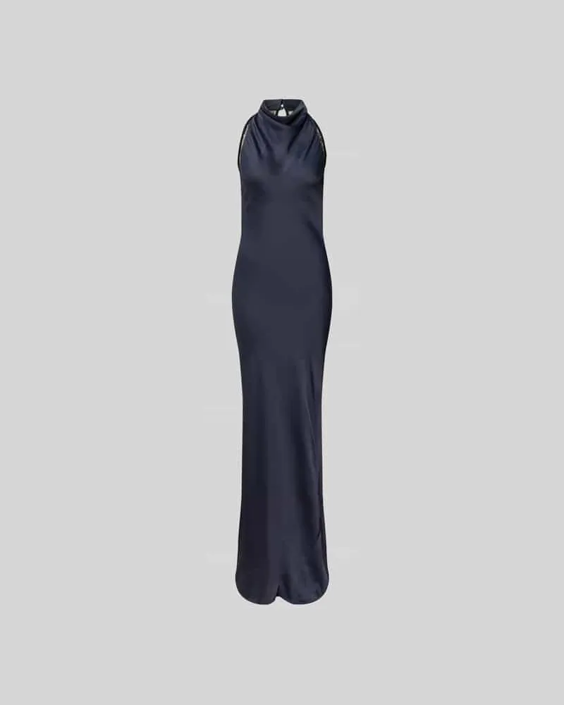 ROTATE Birger Christensen Maxikleid mit Stehkragen Graphit