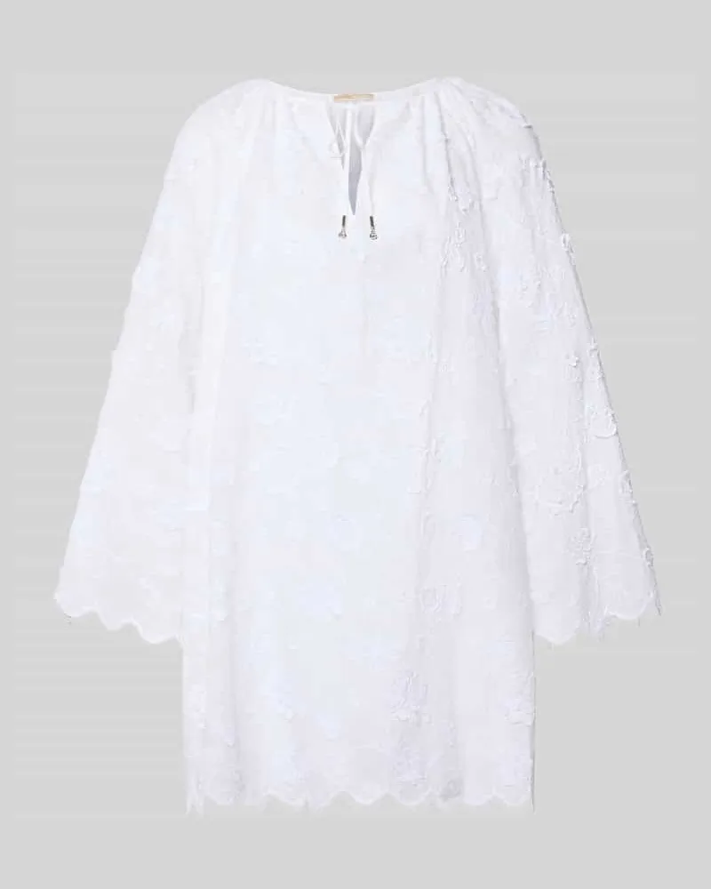 Michael Kors Minikleid mit Spitze und Kimonoärmeln Weiss