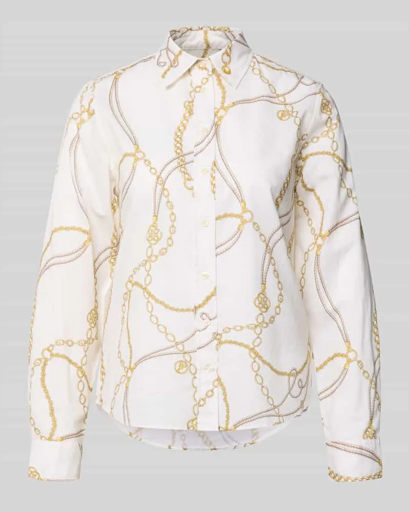 Gant Regular Fit Bluse im Allover-Look Ecru
