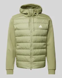 adidas Steppjacke mit Label-Print Oliv