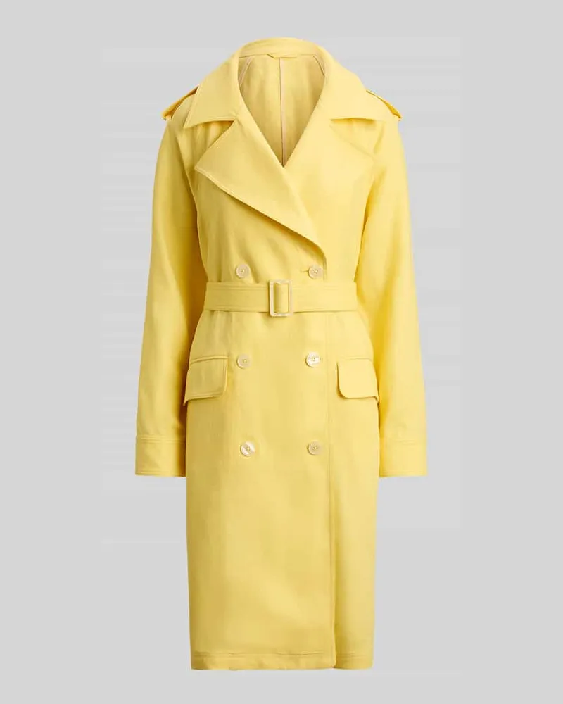 Ralph Lauren Regular Fit Trenchcoat aus reinem Leinen Hellgelb