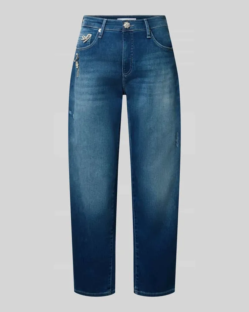 MAC Jeans Barrel Jeans mit Kettchen Modell 'Danni Glitter Blau