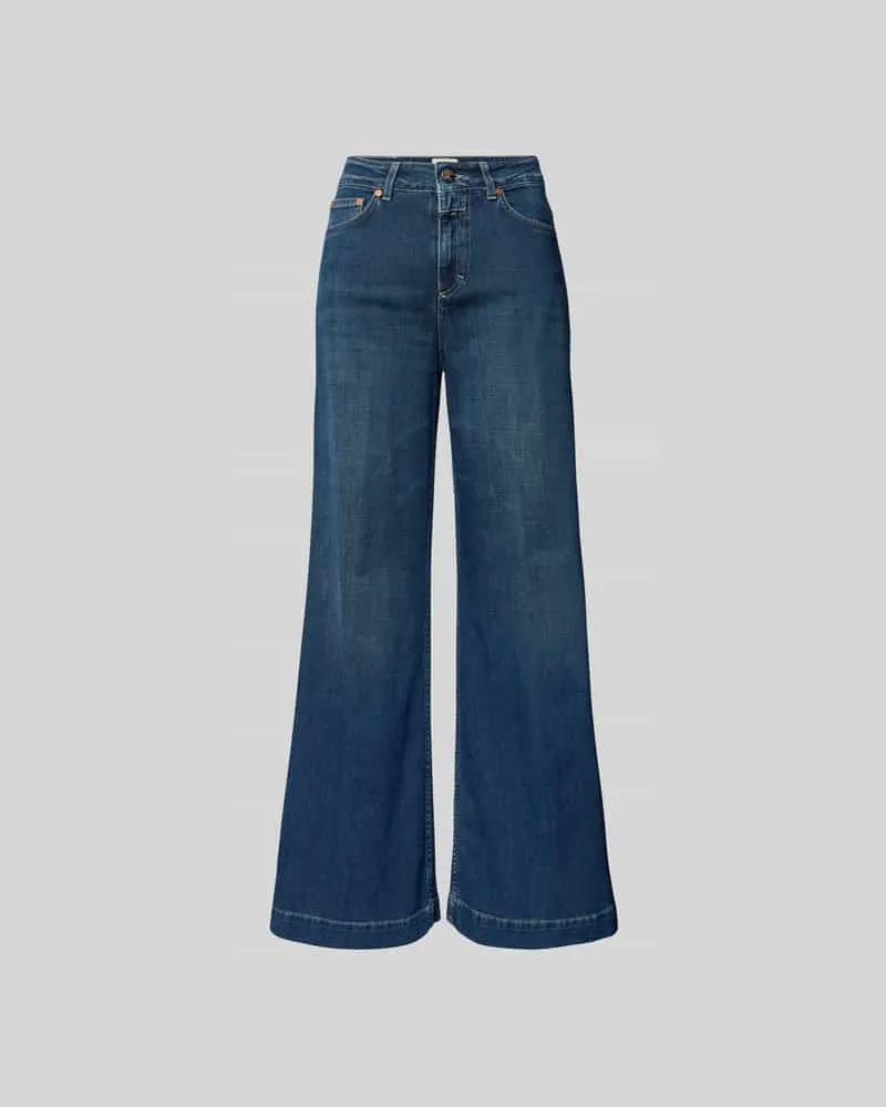 Closed Flared Fit Jeans mit Stretch-Anteil Dunkelblau