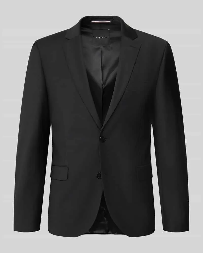 Bugatti Regular Fit 2-Knopf-Sakko mit Pattentaschen Black