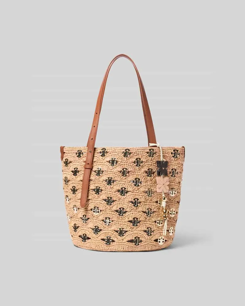 Paco Rabanne Tote Bag in Flecht-Optik Beige