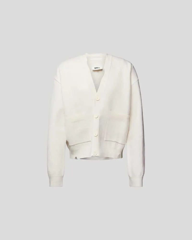 Maison Margiela Strickjacke mit Eingrifftaschen Offwhite