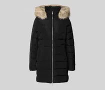 Slim Fit Daunenmantel mit abnehmbarem Kunstpelzbesatz