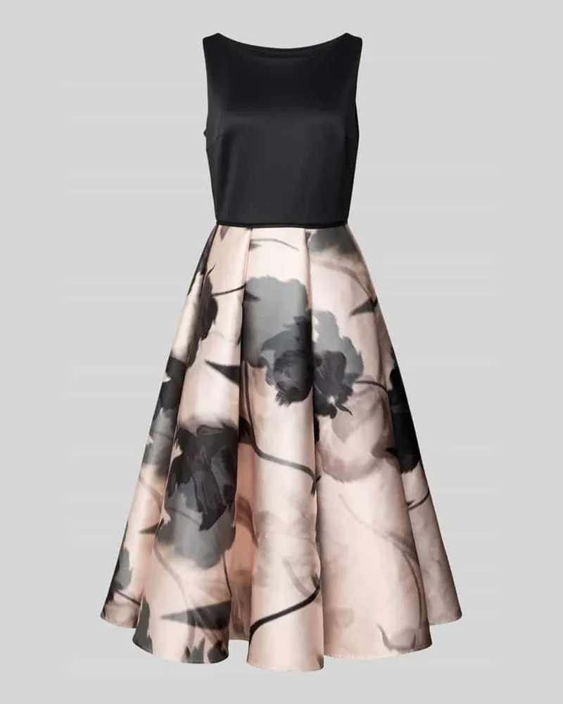 Swing Cocktailkleid mit Rundhalsausschnitt Black