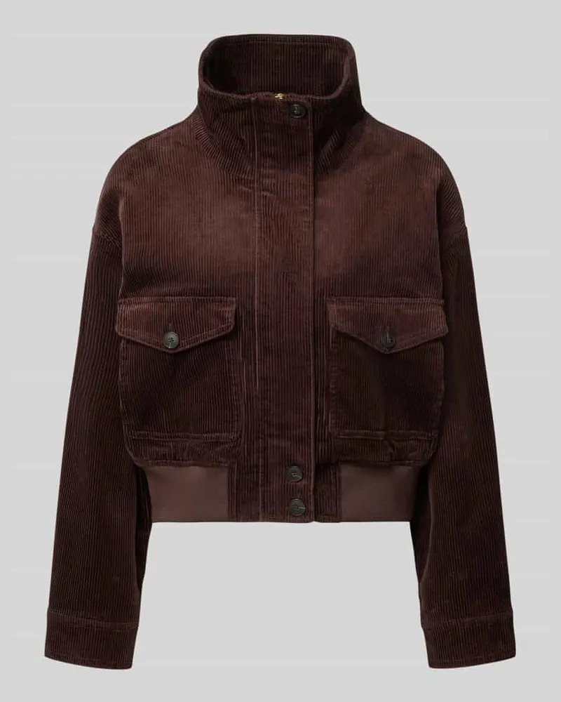 Marc O'Polo Regular Fit Blouson aus Baumwoll-Mix Dunkelbraun