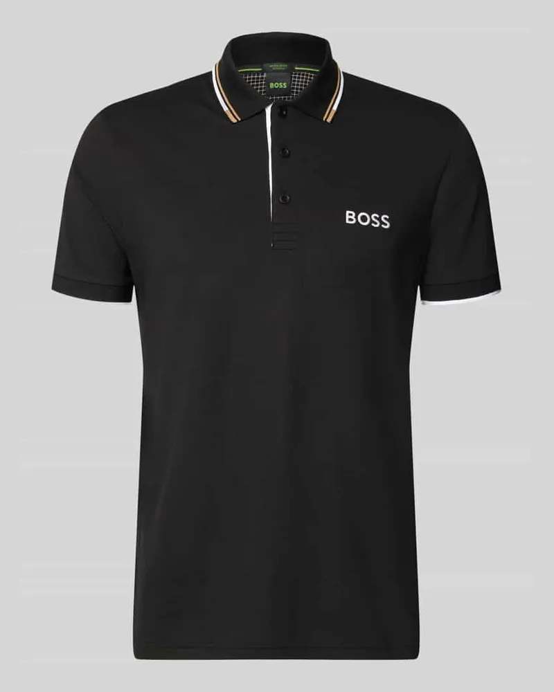 HUGO BOSS Regular Fit Poloshirt aus Baumwoll-Mix Modell ''Paddy Pro Black