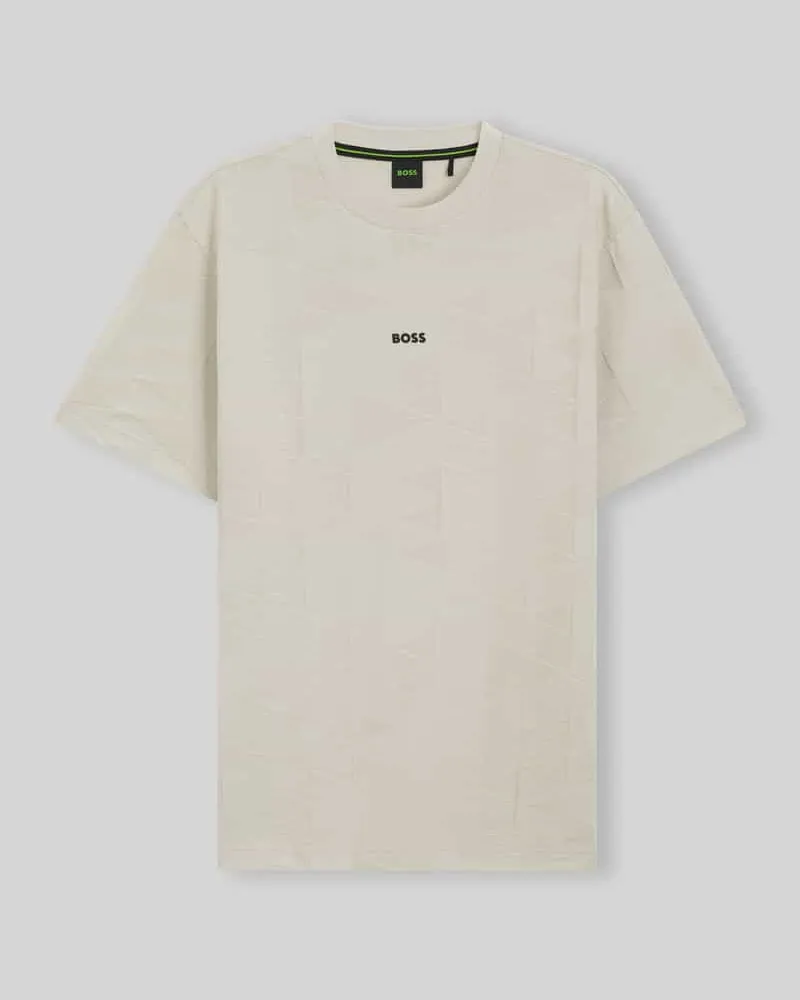 HUGO BOSS Regular Fit T-Shirt aus reiner Baumwolle Modell 'TS_NETWORK JQ Sand