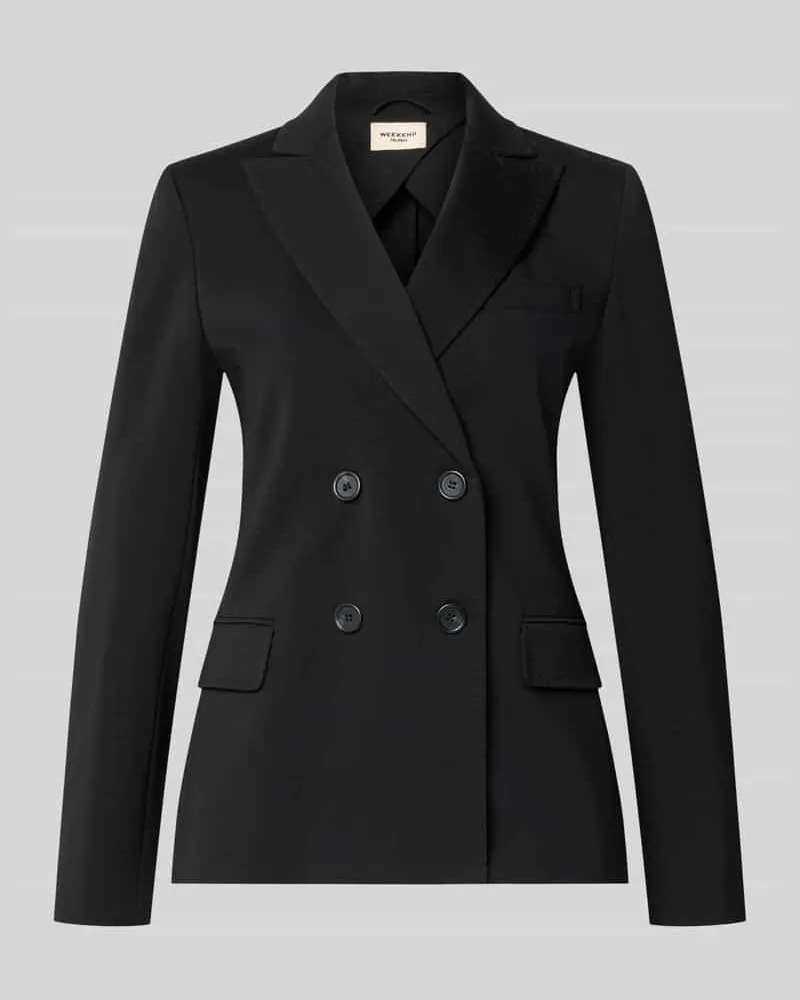 Max Mara Regular Fit Longblazer mit doppelter Knopfleiste Modell 'WKDCOLIBRI Black