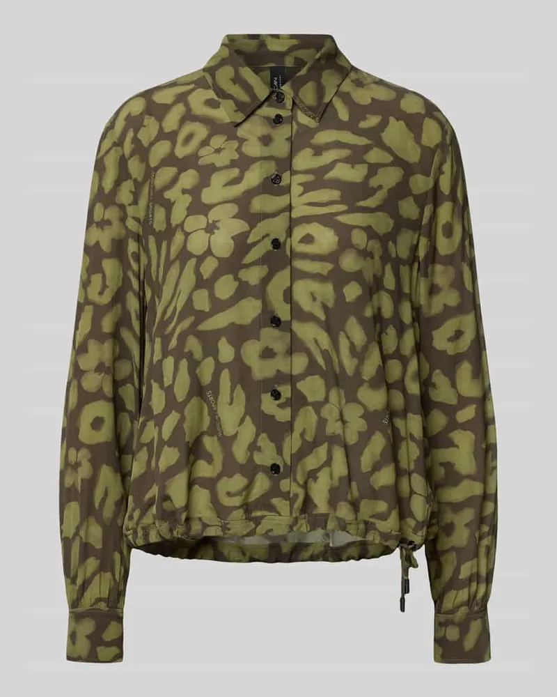 Marc Cain Regular Fit Bluse aus Viskose mit Tunnelzug Khaki
