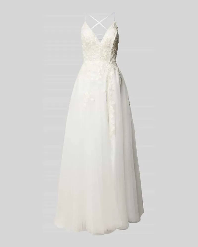 LUXUAR Brautkleid mit Nahtreißverschluss Offwhite