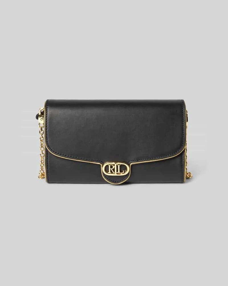 Ralph Lauren Clutch aus Rindsleder mit Label-Applikation Black