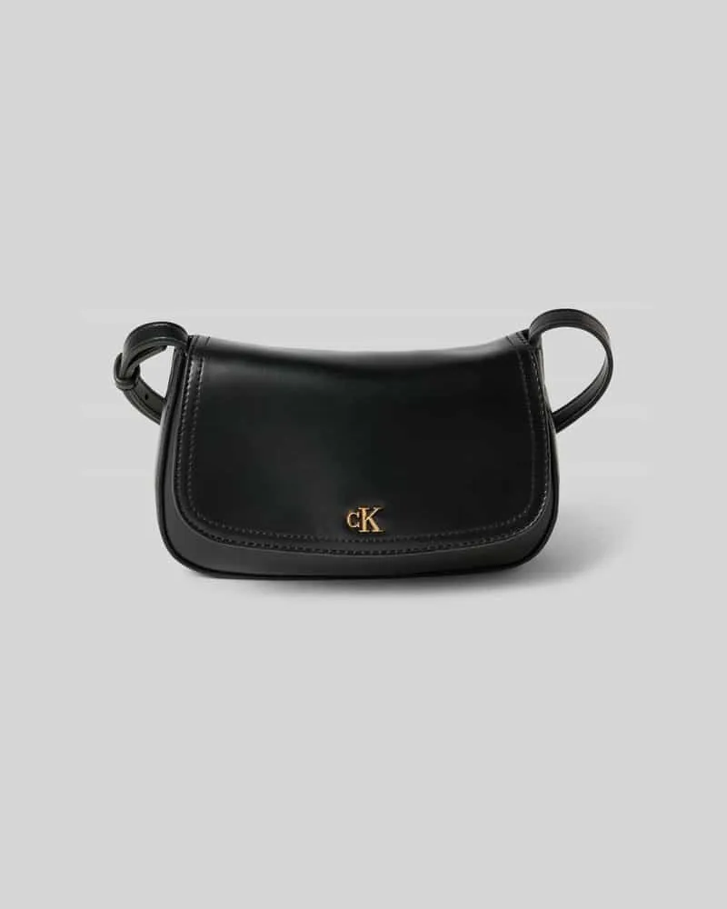 Calvin Klein Handtasche mit Label-Applikation und Schulterriemen Black