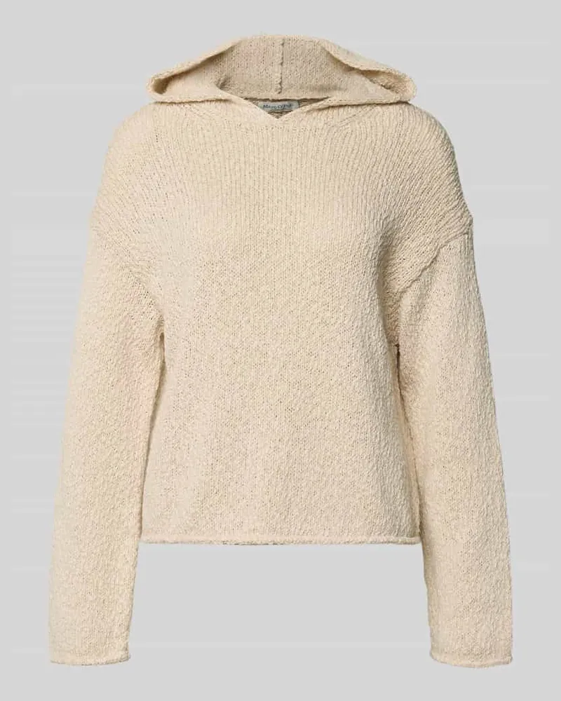 Marc O'Polo Boxy Fit Strick-Hoodie aus Baumwoll-Mix Stein