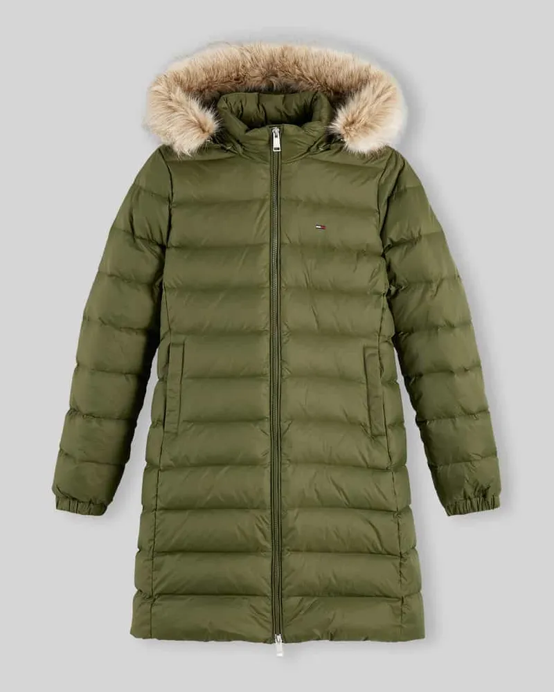 Tommy Hilfiger Daunenmantel mit abnehmbarer Kapuze Oliv
