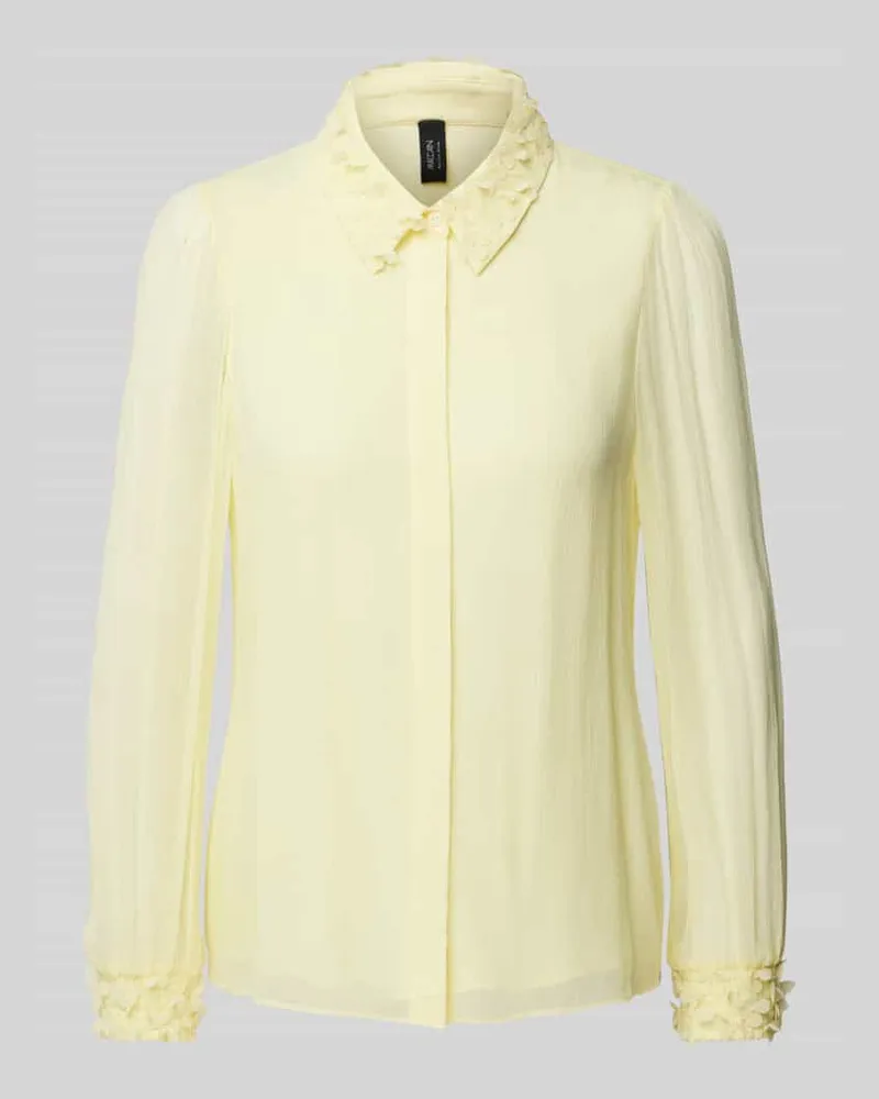 Marc Cain Regular Fit Bluse mit Applikationen Hellgelb