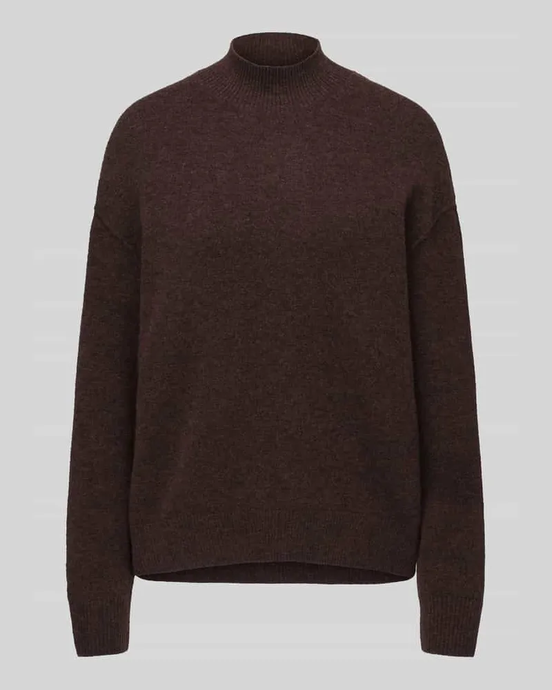 Marc O'Polo Regular Fit Turtleneck-Pullover aus Schurwoll-Mix Dunkelbraun