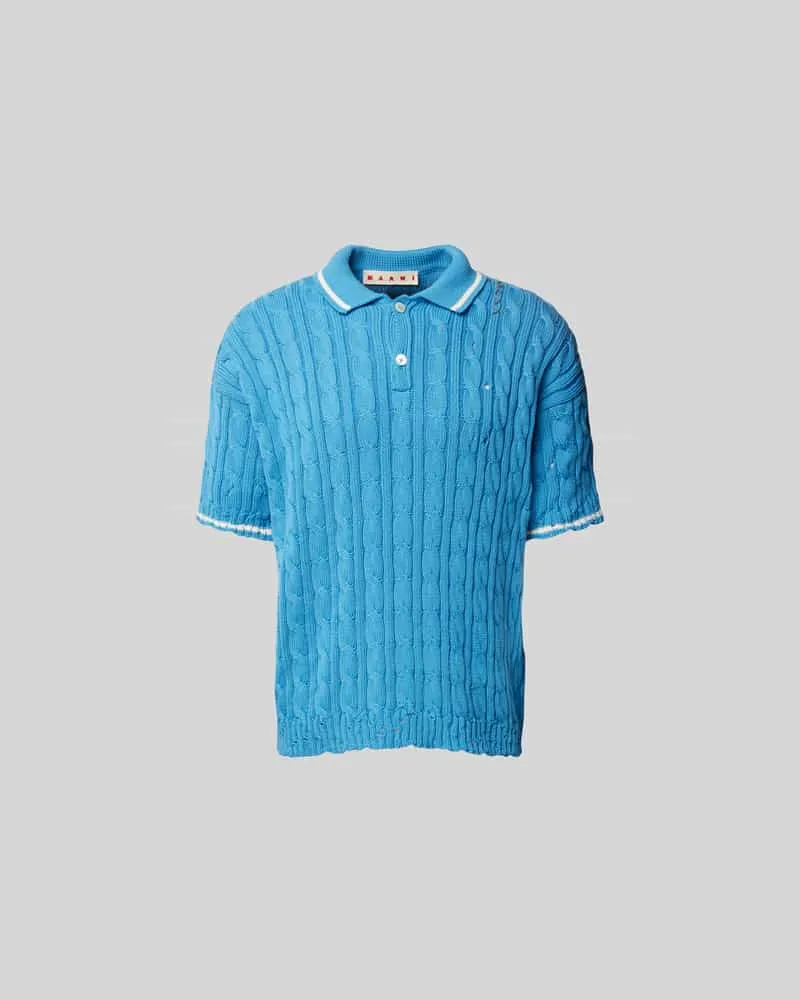 Marni Regular Fit Poloshirt in Strick-Optik Royal