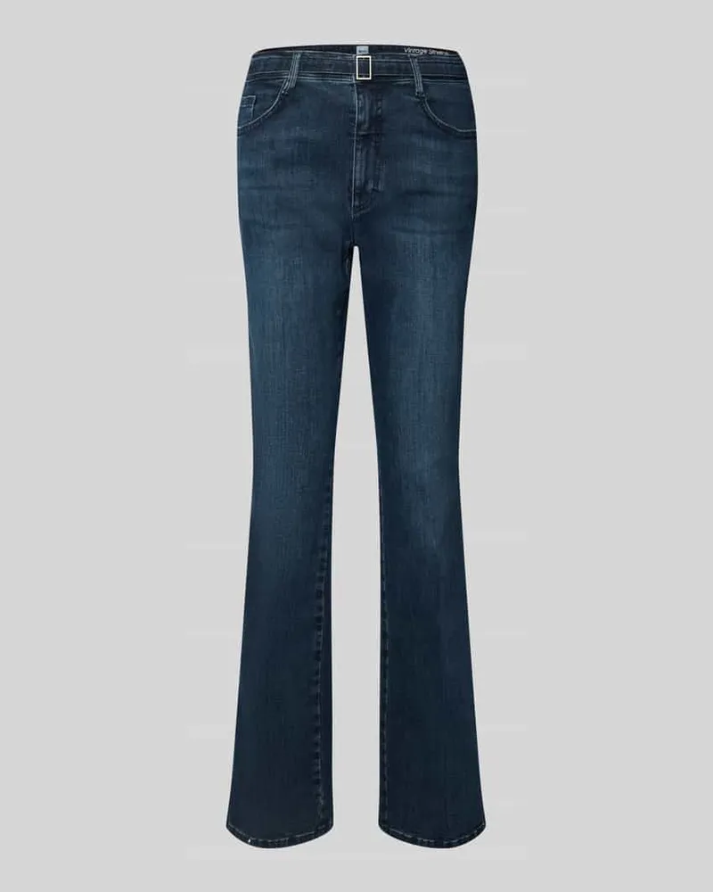 Brax Flared Fit Jeans mit Taillenband Modell 'Mary Dunkelblau