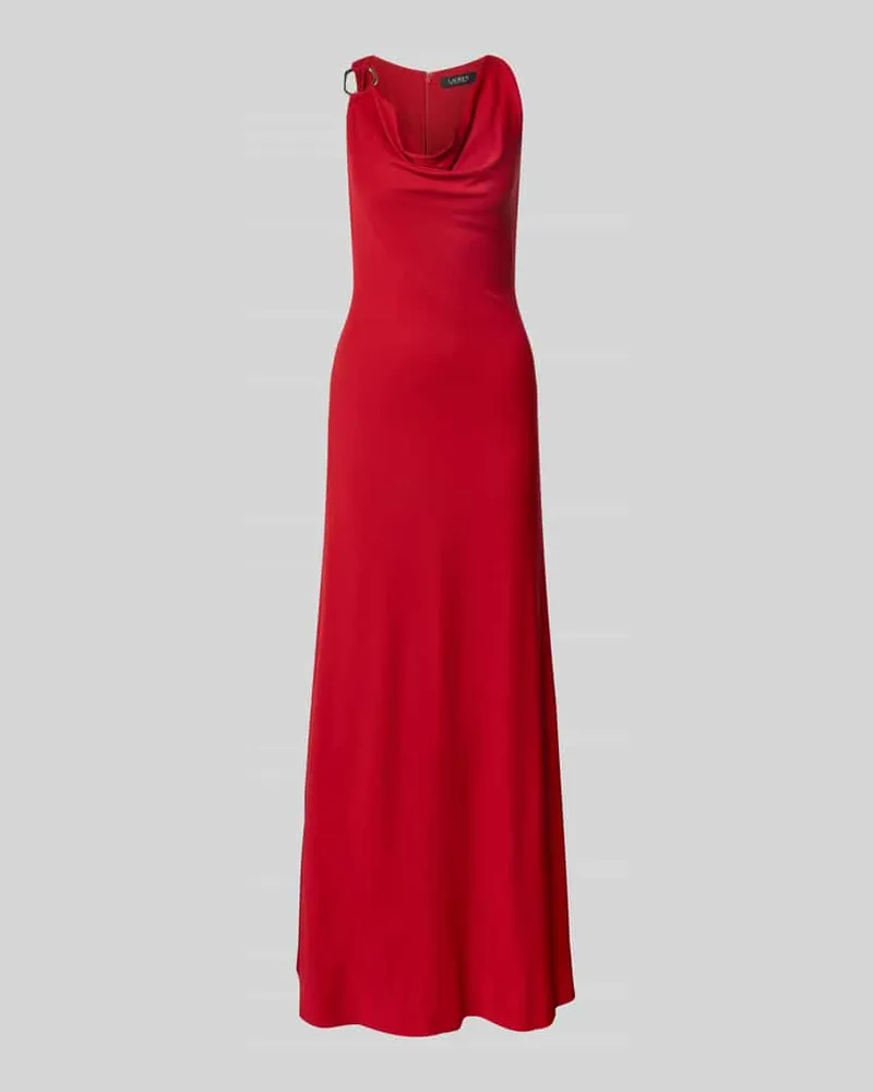 Ralph Lauren Abendkleid mit Wasserfall-Ausschnitt Modell 'ELKANAH Rot
