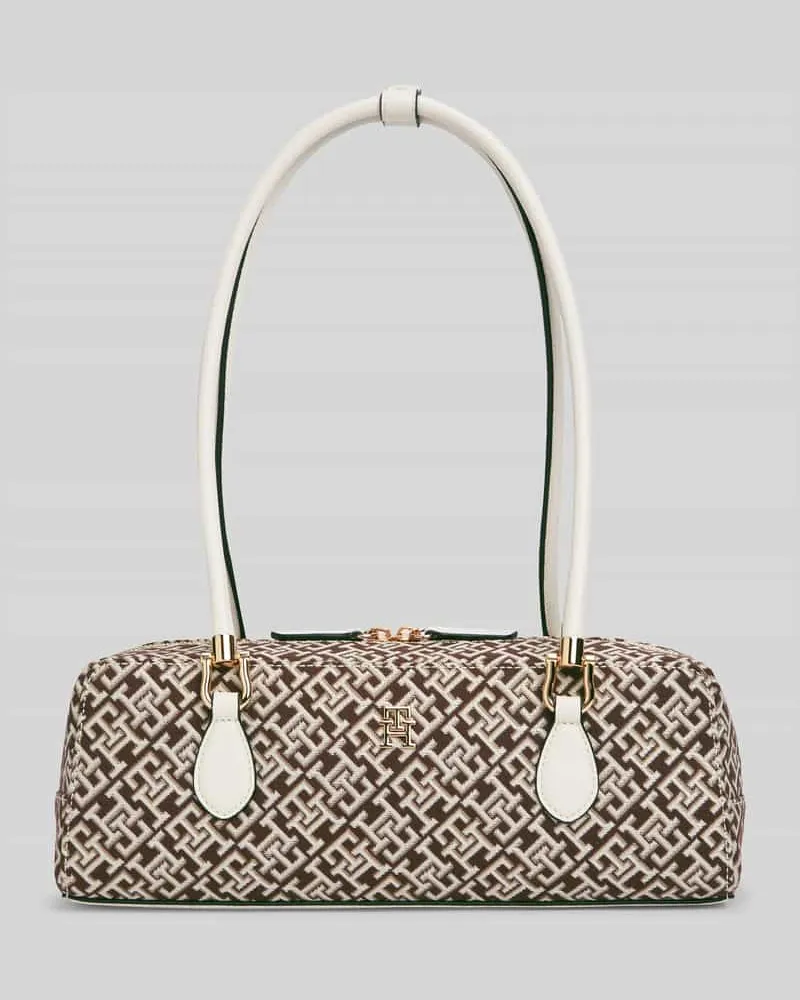 Tommy Hilfiger Henkeltasche mit Logo-Muster Modell 'TH GRACE SHOULDER BAG Bordeaux