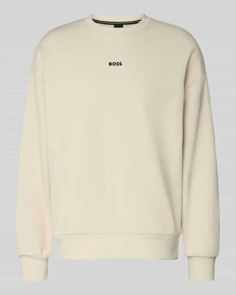 HUGO BOSS Regular Fit Sweatshirt aus Baumwoll-Mix Modell 'STENSON Sand