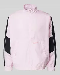 Nike Sweatjacke mit Label-Print Rosa