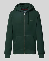 Superdry. Sweatjacke mit Label-Stitching Dunkelgruen