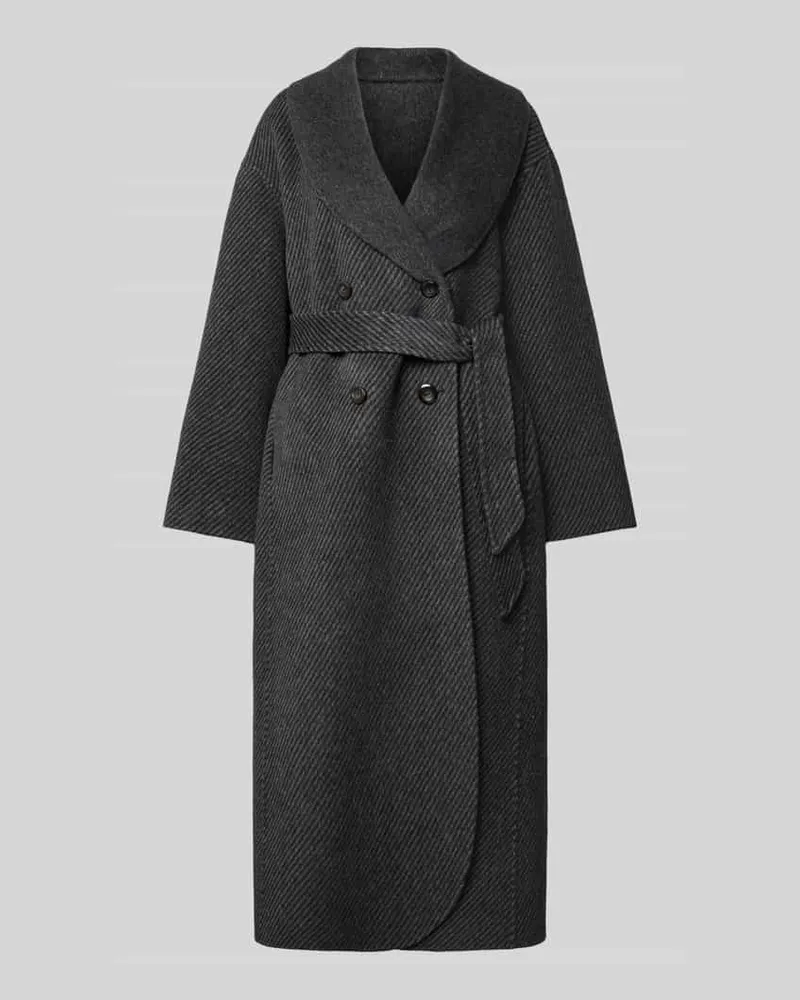 Emporio Armani Mantel mit Schalkragen Dunkelgrau