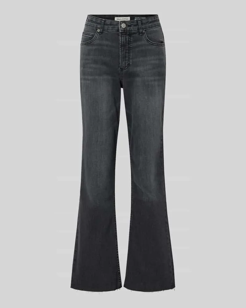 Marc O'Polo Flared Fit High Rise Jeans aus Baumwoll-Mix Modell 'KIRUNA Anthrazit