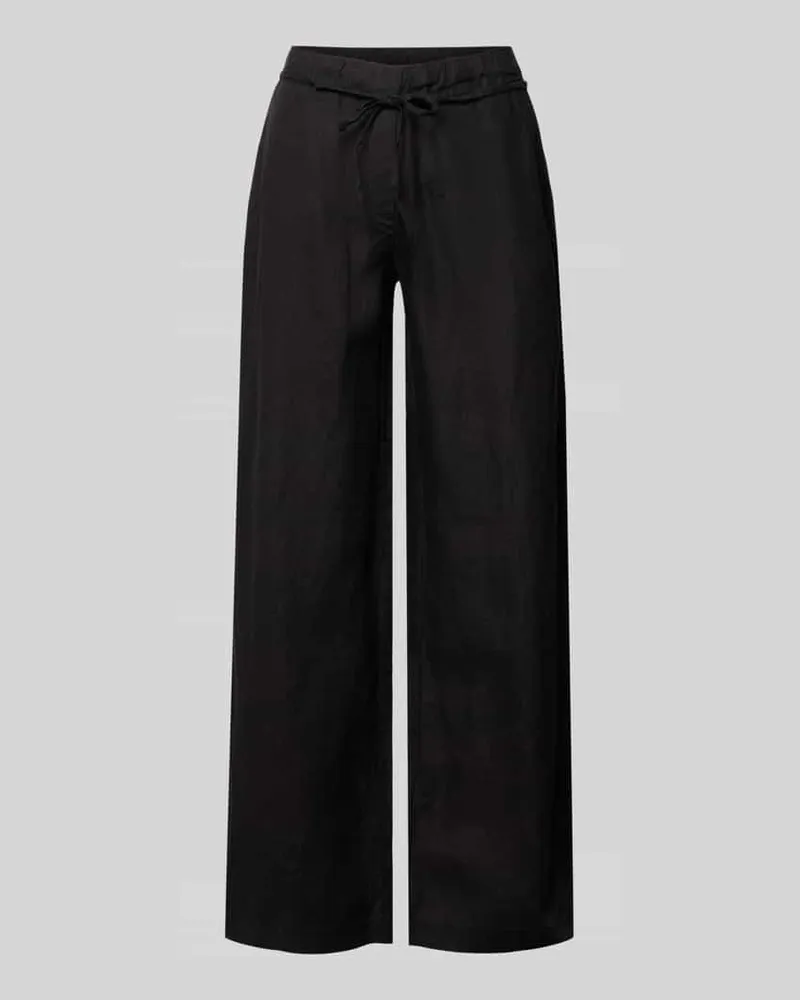 MAC Jeans Leinenhose mit Bindegürtel Modell 'Chiara Belt Black