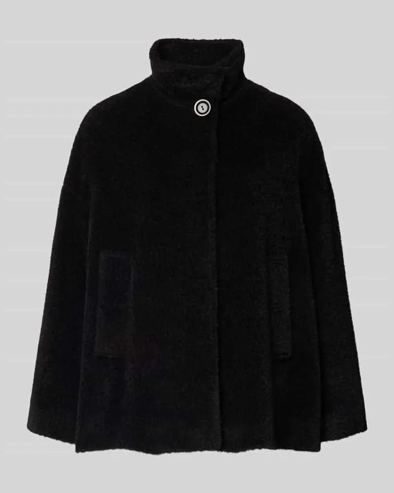 Cinzia Rocca Jacke aus Schurwoll-Alpaka-Mix mit Stehkragen Black
