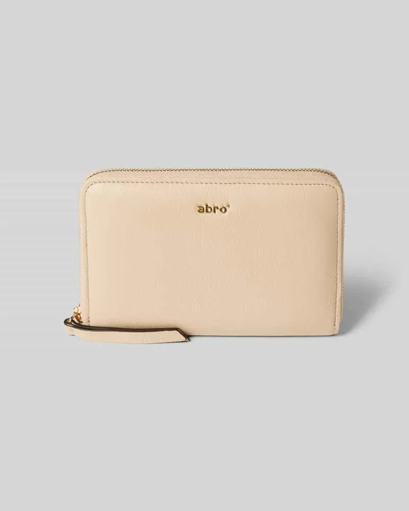 Abro Lederportemonnaie mit Label-Applikation Modell 'DALIA Beige