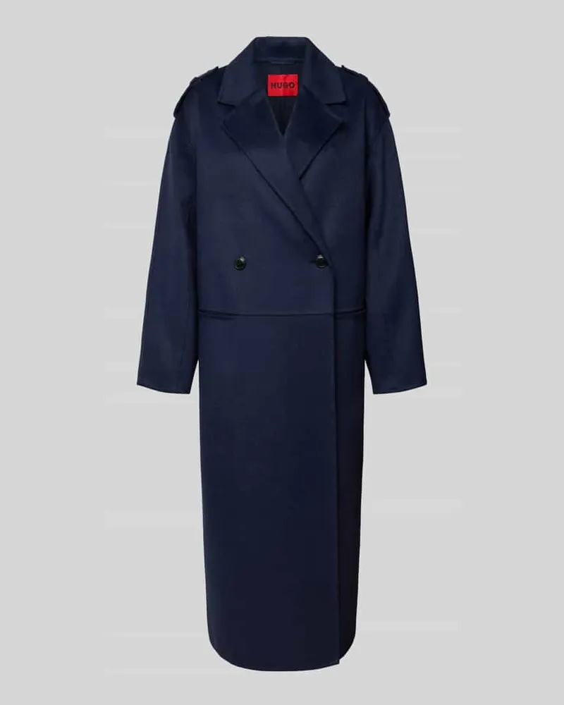 HUGO BOSS Regular Fit Wollmantel mit Reverskragen Modell 'MELUMA-1 Marine