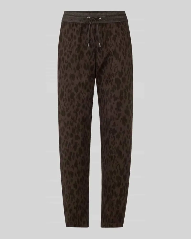 Marc Cain Regular Fit Stoffhose mit Tunnelzugbund Dunkelbraun