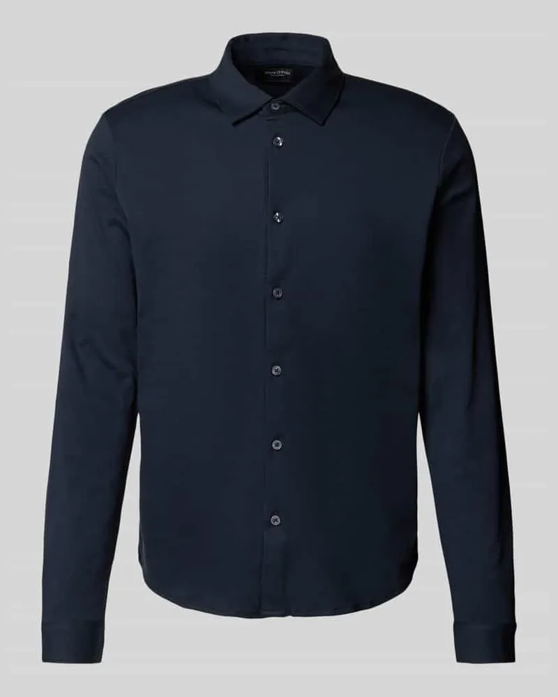 Marc O'Polo Regular Fit Freizeithemd aus reiner Baumwolle Marine