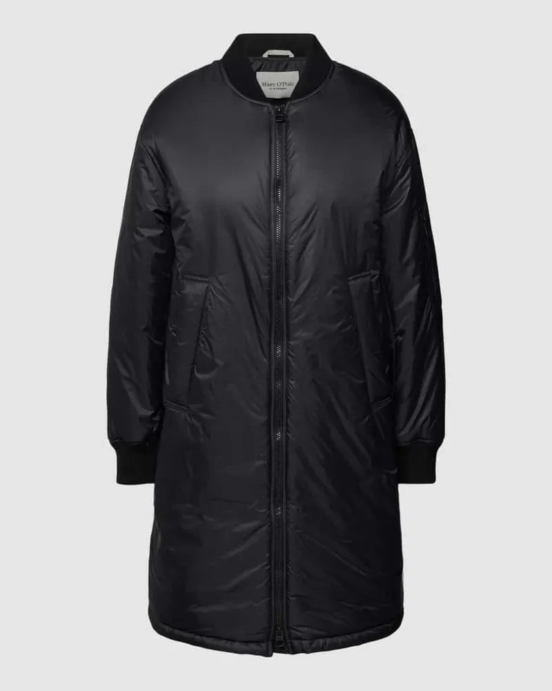 Marc O'Polo Mantel mit gerippten Abschlüssen Black
