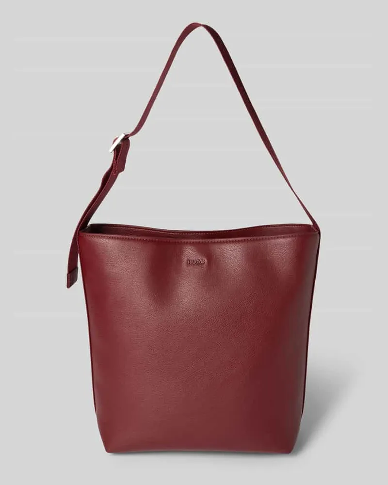 HUGO BOSS Shopper in Leder-Optik Modell 'BEL 2.0_BUCKET Dunkelrot