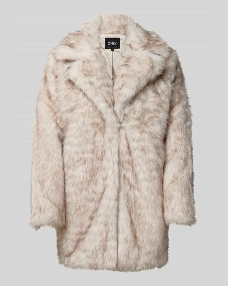 only Boxy Fit Webpelzjacke mit Fly-Away-Kragen Modell 'DAWN LIFE Ecru