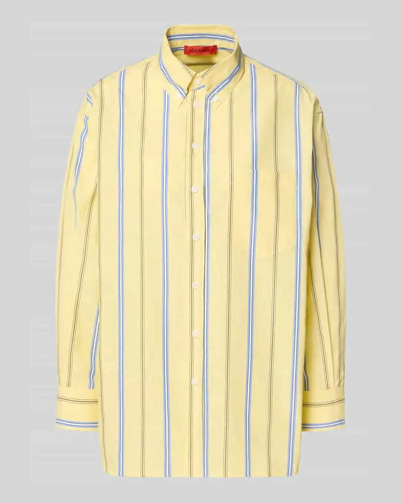MAX&Co. Relaxed Fit Langarmbluse aus reiner Baumwolle Modell 'MCODAMA Gelb