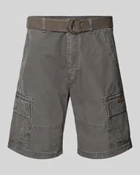 Superdry. Regular Fit Cargoshorts mit Gürtel Mittelgrau