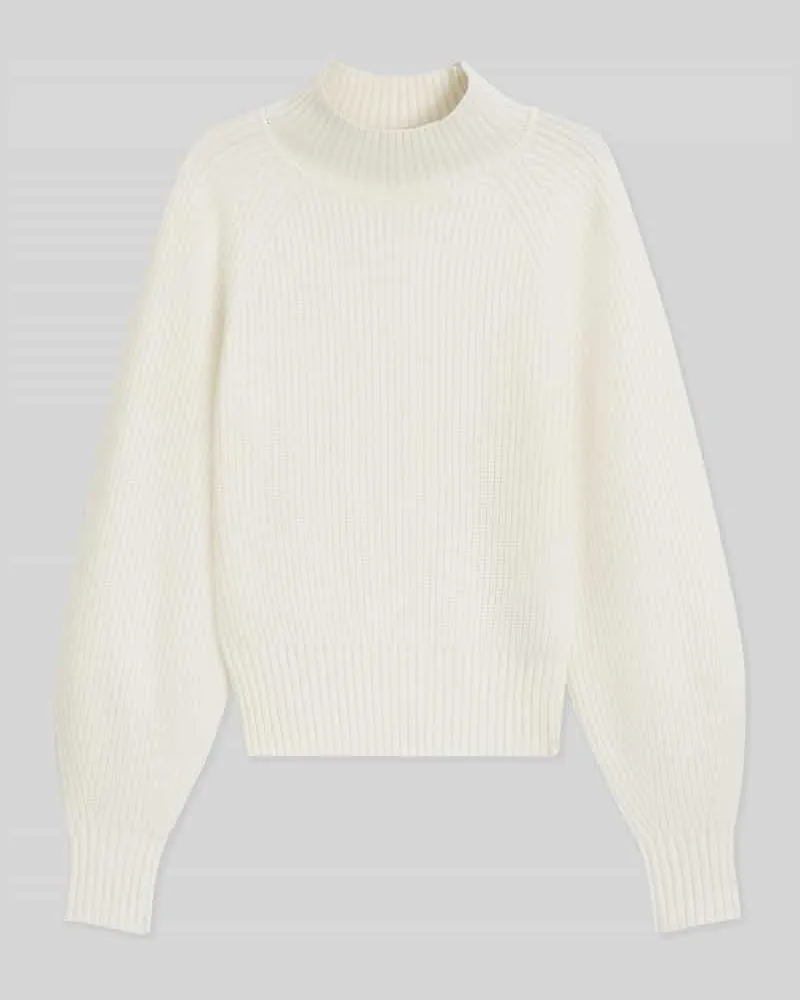 HUGO BOSS Loose Fit Pullover aus Woll-Mix mit Kaschmir-Anteil Modell 'SORELLASIO Offwhite