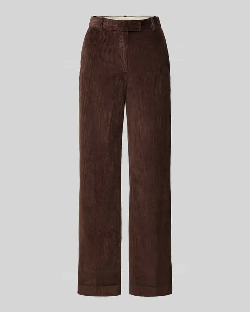 Gant Regular Fit Cordhose mit Gürtelschlaufen Dunkelbraun