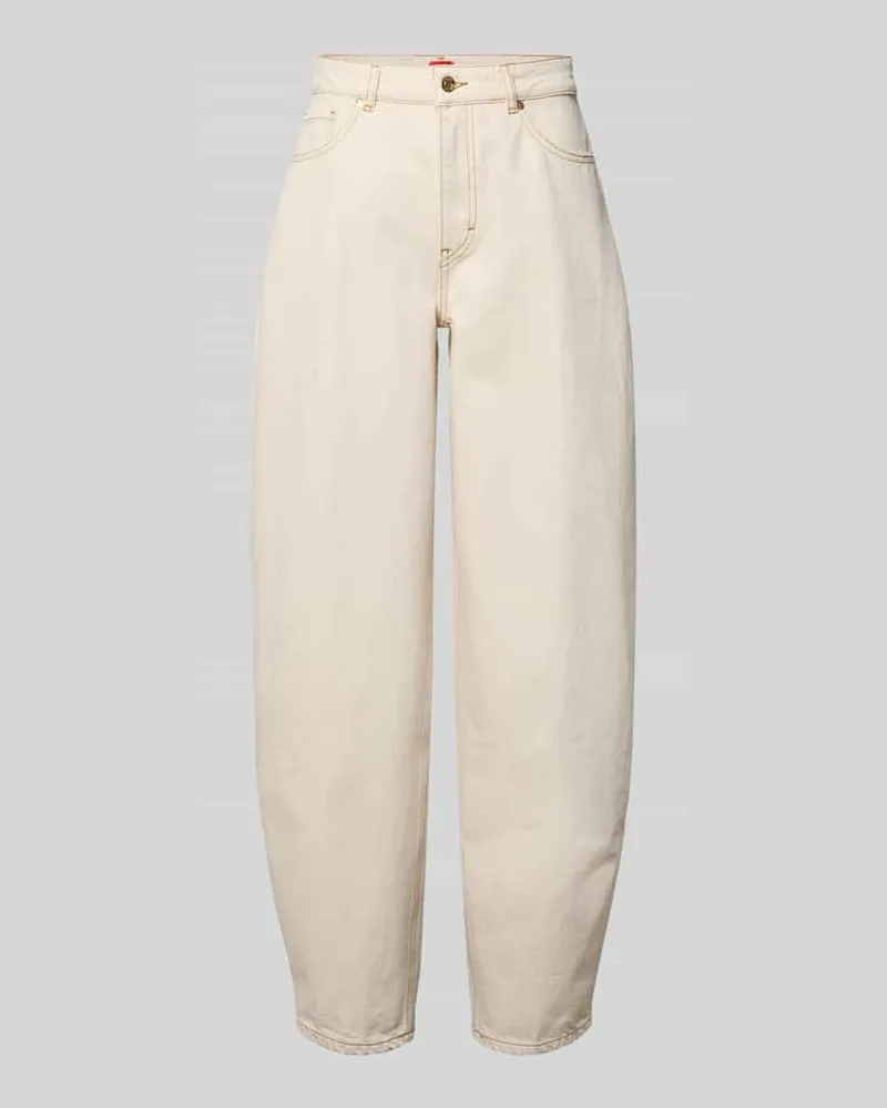 HUGO BOSS Loose Fit Jeans aus reiner Baumwolle Modell Gimine_5 Ecru