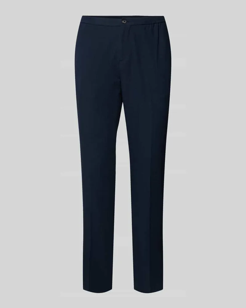 Tommy Hilfiger Regular Fit Stoffhose mit Strukturmuster Modell 'HARLEM Marine